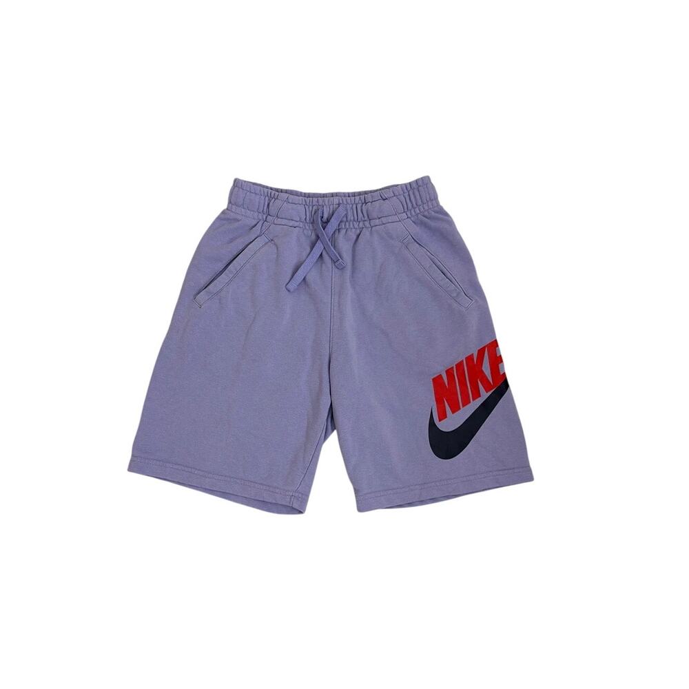 Nike Sportswear HBR Club Fleece Shorts Purple Red Black Logo Youth Large 14/16